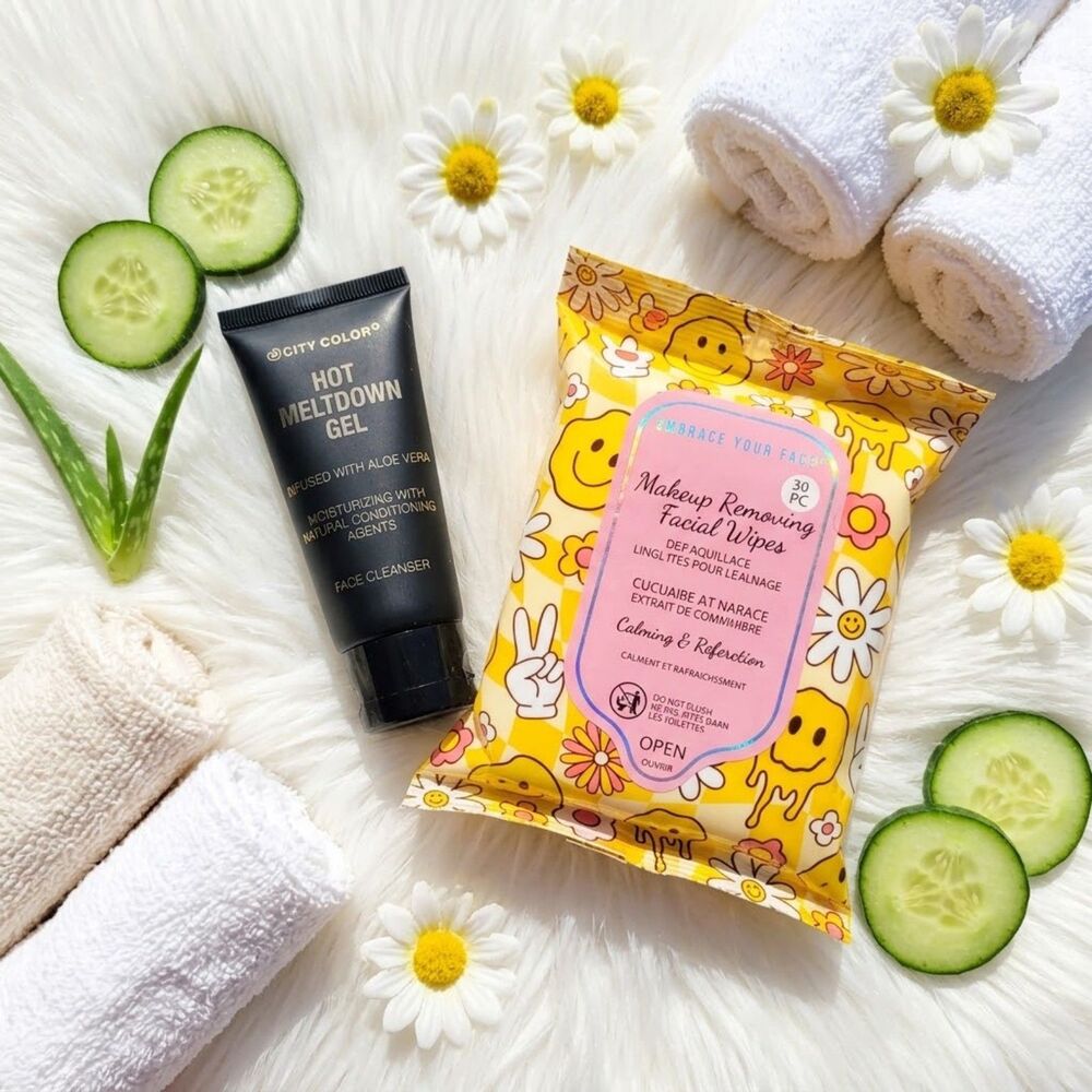 City Color Hot Meltdown Gel Cleanser & Embrace Your Face Makeup Wipes